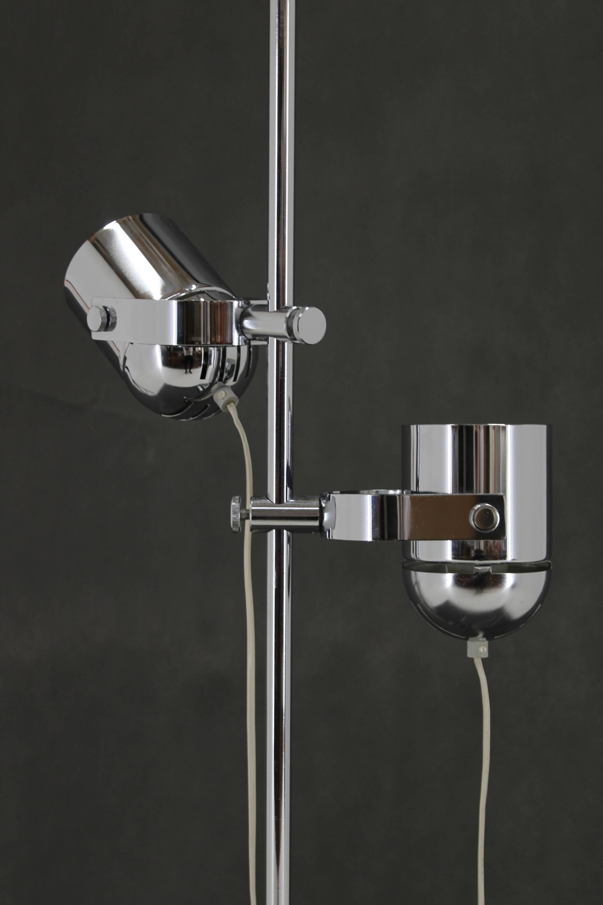 1970s Stanislav Indra Chrome Plated Floor Lamp, Czechoslovakia