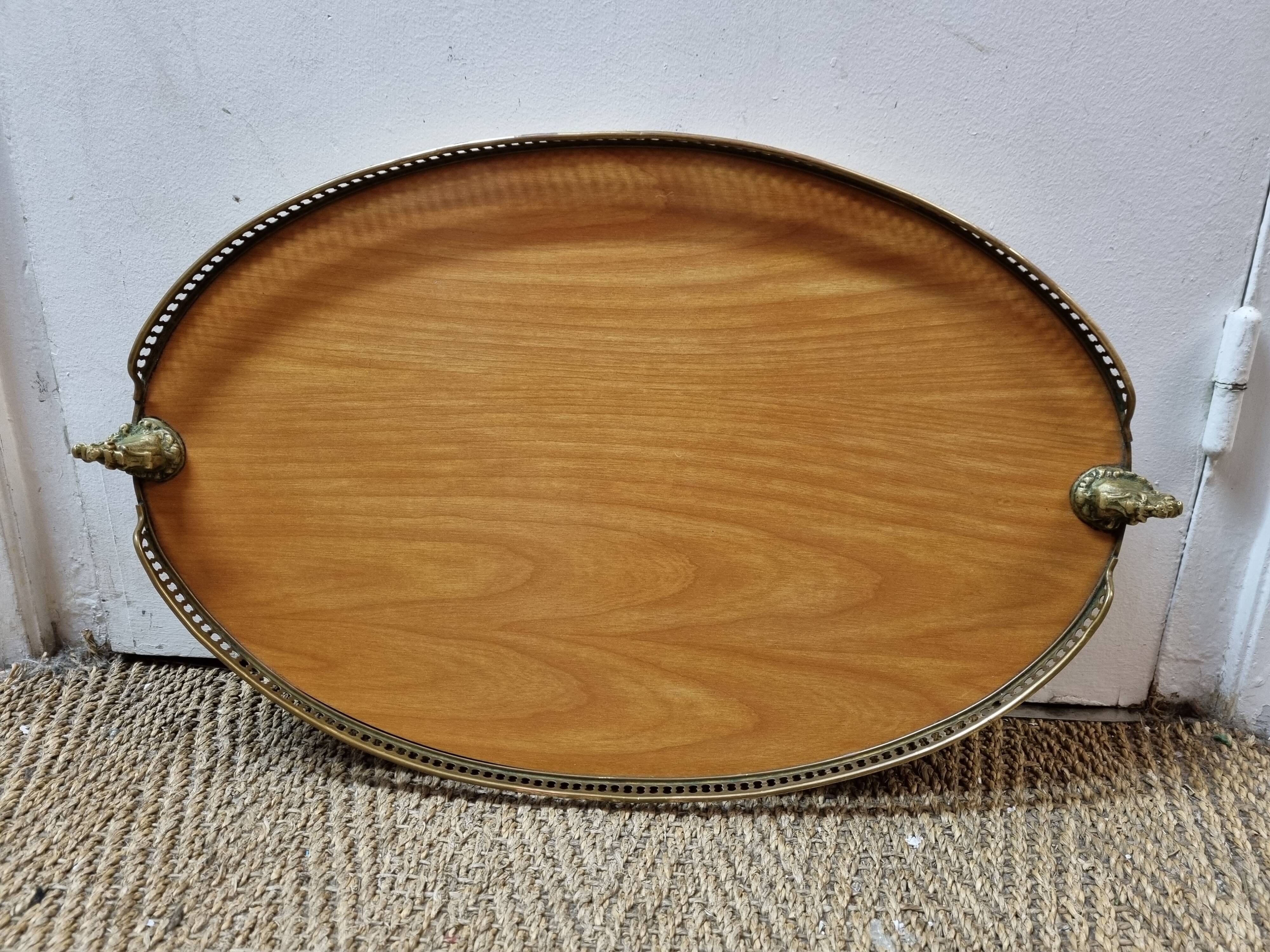 Brass horse service tray 1970