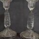 Set of 2 Vallerysthal pressed glass candle holders – 1920-1950, Art Deco