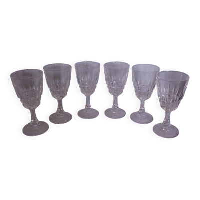 Verres à liqueur, Cristal d’Arques, modèle Pompadour