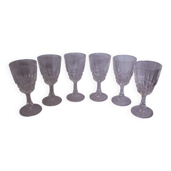 Verres à liqueur, Cristal d’Arques, modèle Pompadour