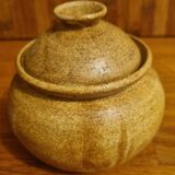 Stoneware sugar bowl with lid