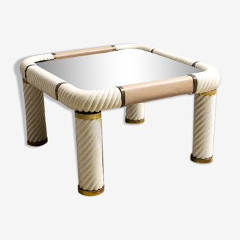 Brass and glass coffee table by Tommaso Barbi 1970'