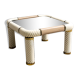 Brass and glass coffee table by Tommaso Barbi 1970'