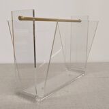 Acrylic magazine rack by David Lange, France circa 1970.