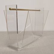 Acrylic magazine rack by David Lange, France circa 1970.