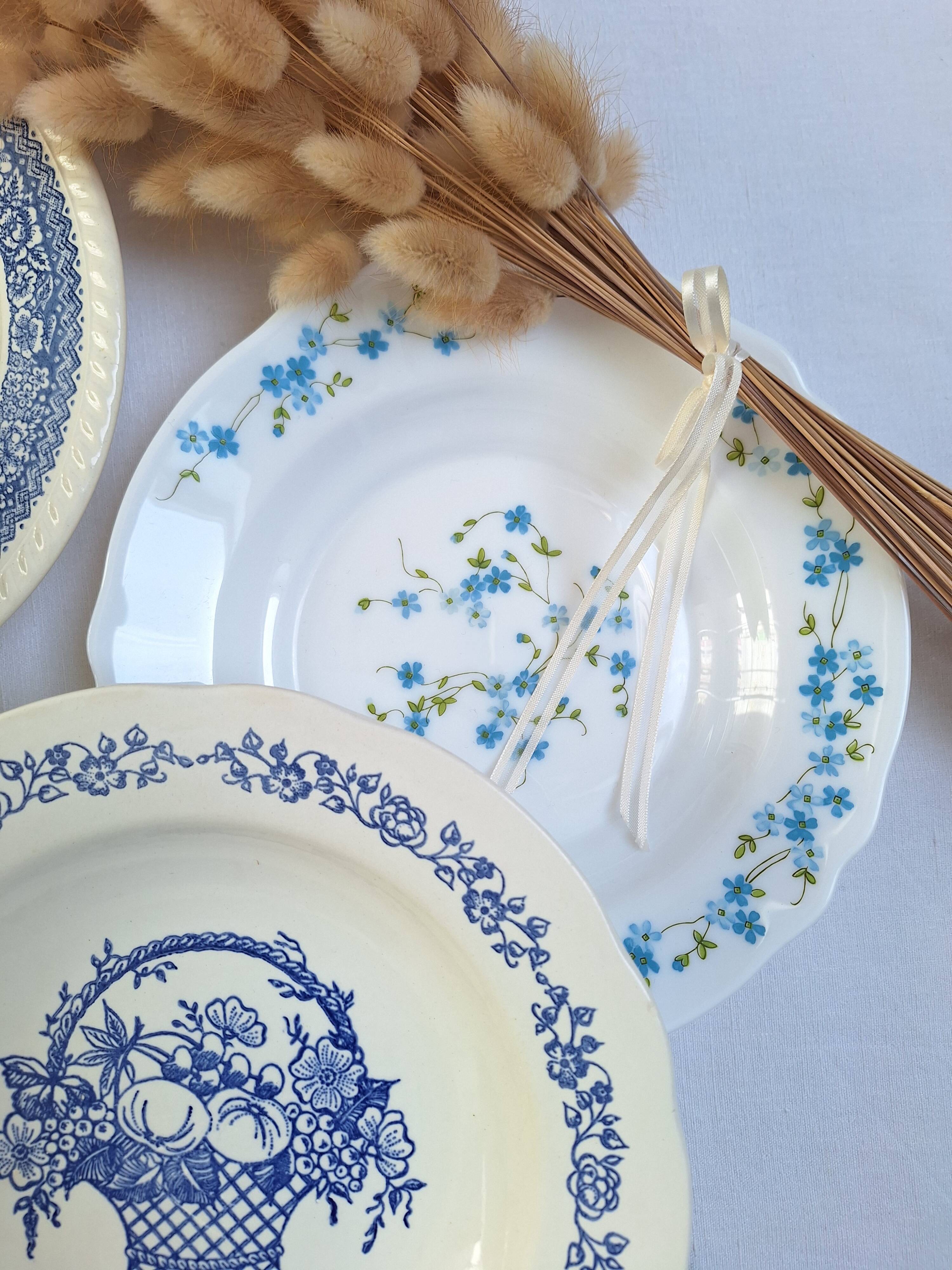 Vintage blue deep plates