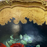 Round painted wooden platter