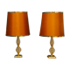 Paire de lampes en verre, modèle baccarat, xxe siècle