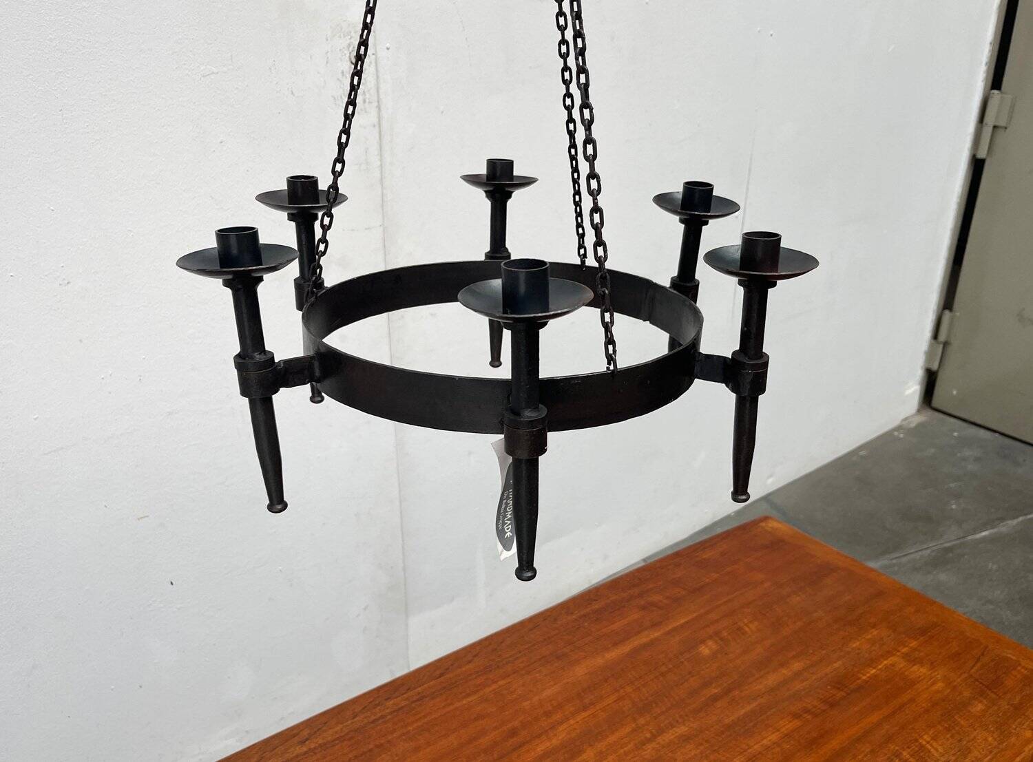Vintage brutalist wrought iron candle holder by Boltze, 1970s.