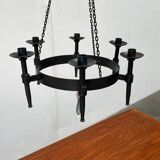 Vintage brutalist wrought iron candle holder by Boltze, 1970s.