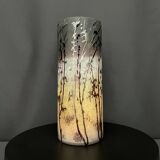 Multilayer cameo glass vase with acid-etched floral decoration.