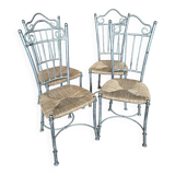 Cast iron and straw bistro chair, 1930s
