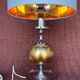 VINTAGE 1970 LARGE FORMAT LAMP CHROME BASE 1 BRUSHED ALUMINIUM BALL DO