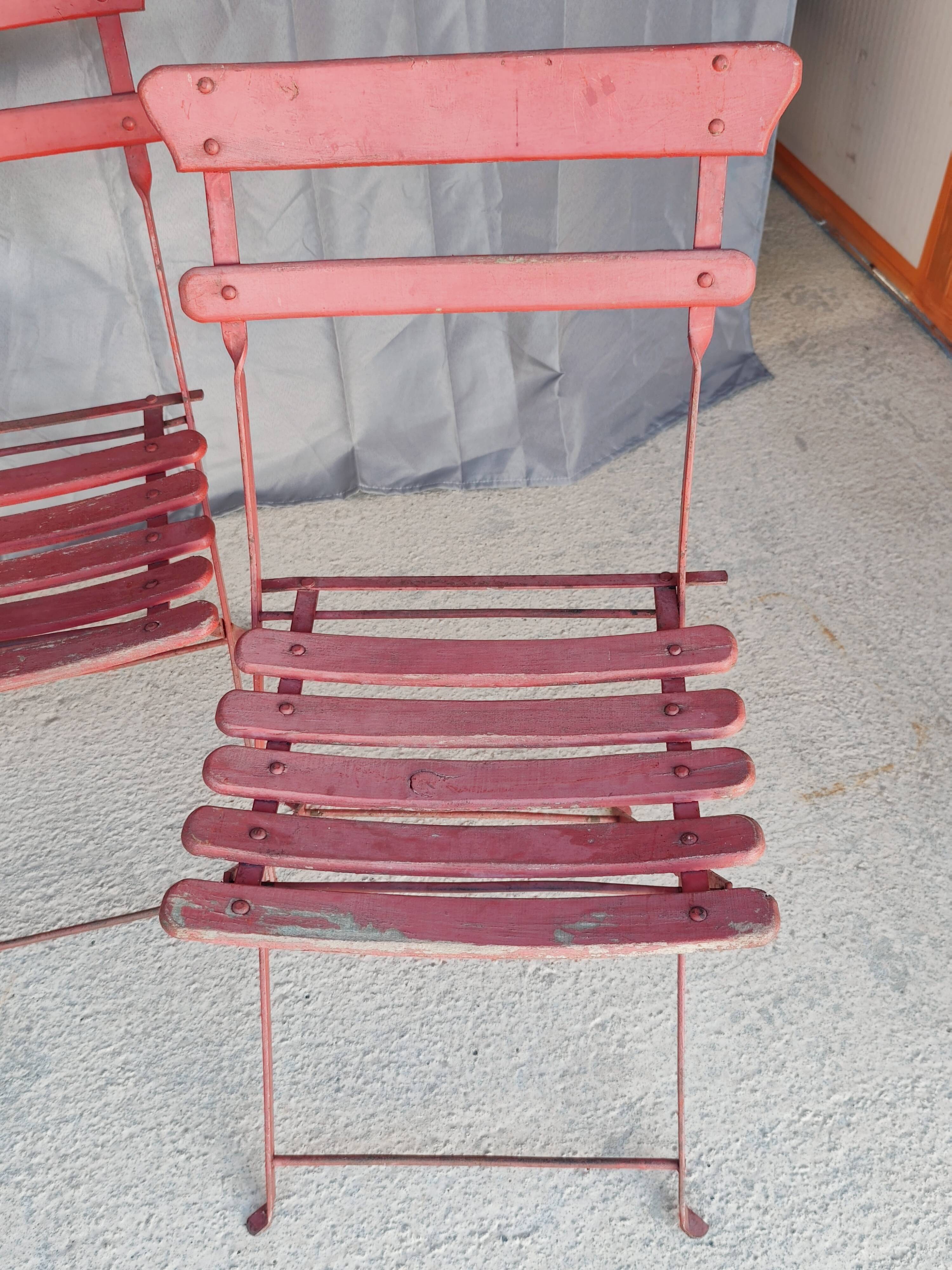 Set of 4 vintage folding garden chairs