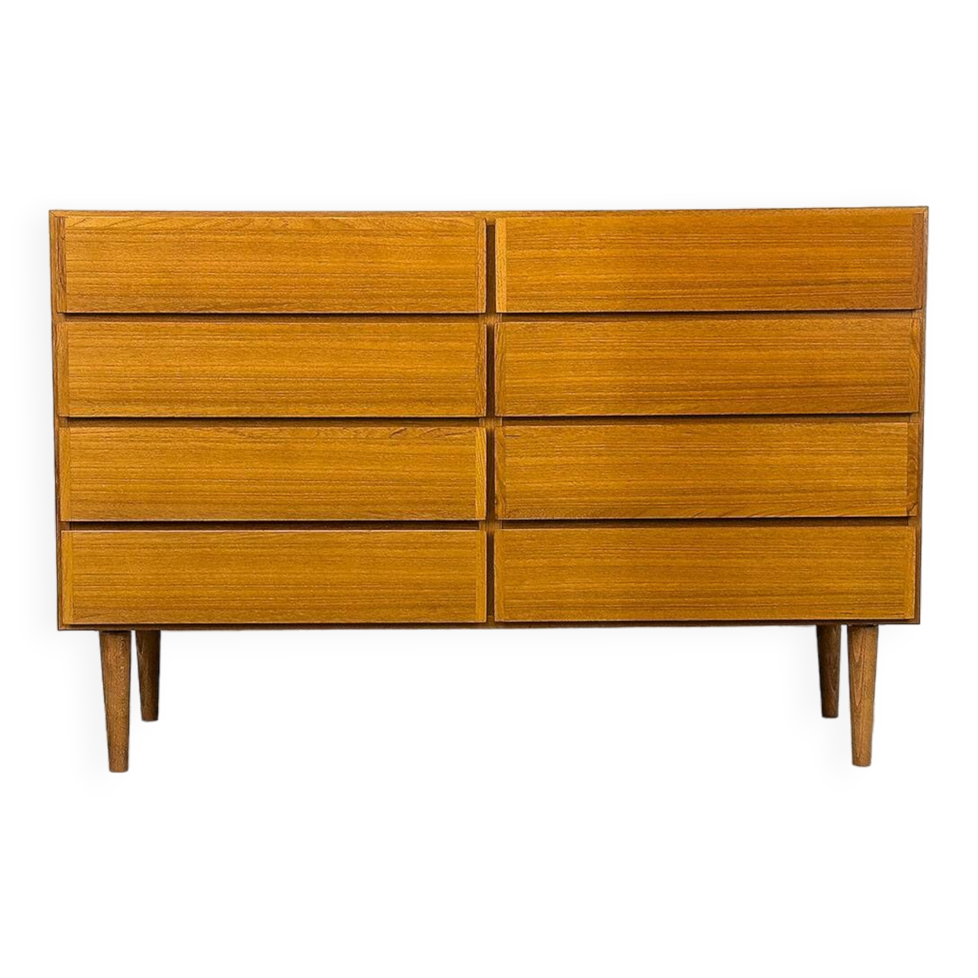 Commode danoise à 8 tiroirs en teck d'Omann Jun, 1970