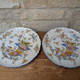 Set of 2 antique decorative plates with cornucopias