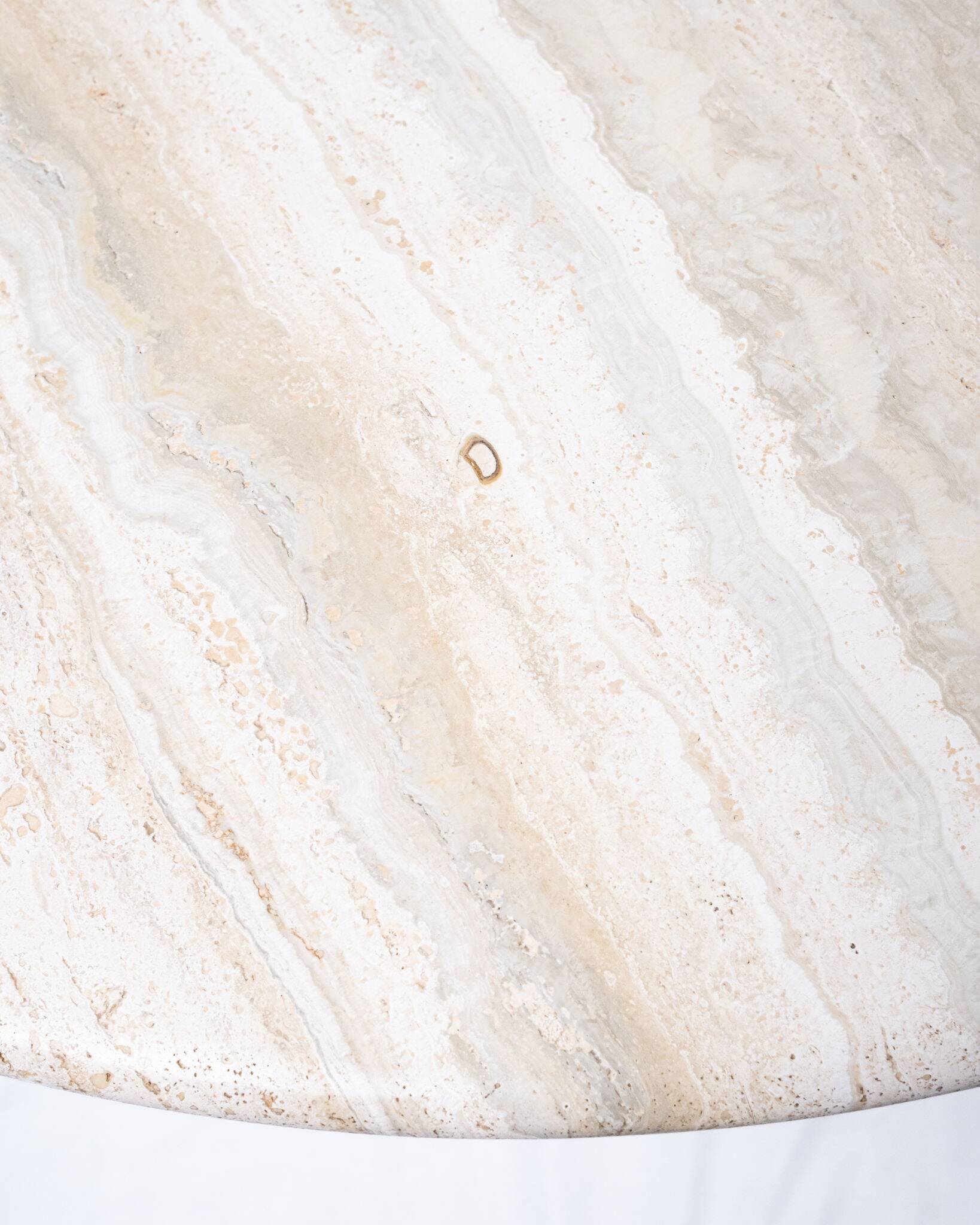 Pedestal dining table in travertine, Stone International, Italy, 1970s