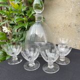Port service – blown and engraved crystal – Art Deco