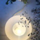 Murano "Vetri" white mushroom with touring stripes