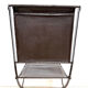 Ensemble de 2 chaises pliantes anciennes en fer forgé et cuir