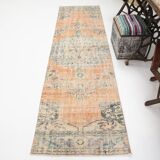 3x9 Pale Orange & Blue Vintage Runner Rug, 80x283Cm SK 6027