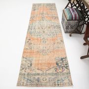 3x9 Pale Orange & Blue Vintage Runner Rug, 80x283Cm SK 6027