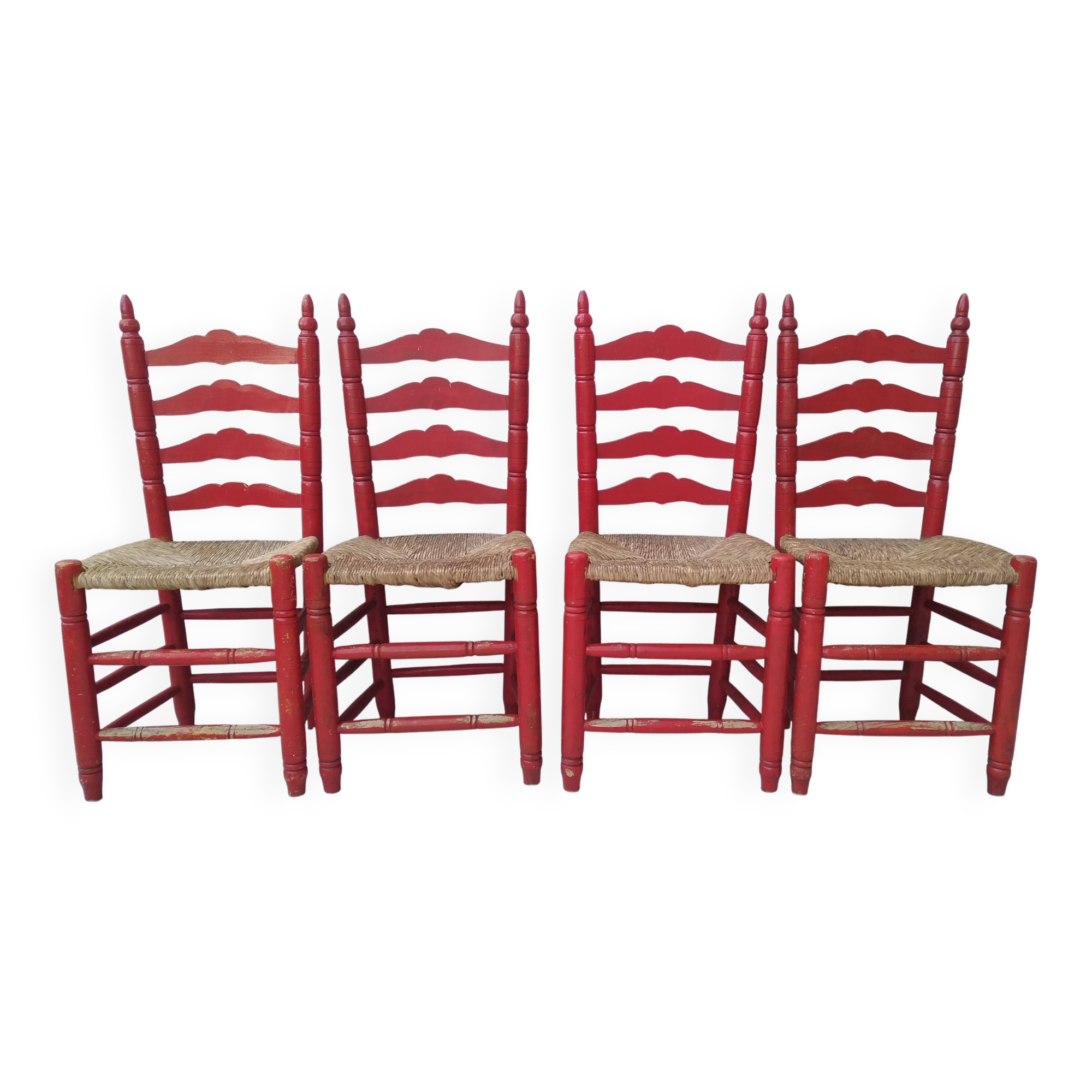 6 chaises paillées Vintage