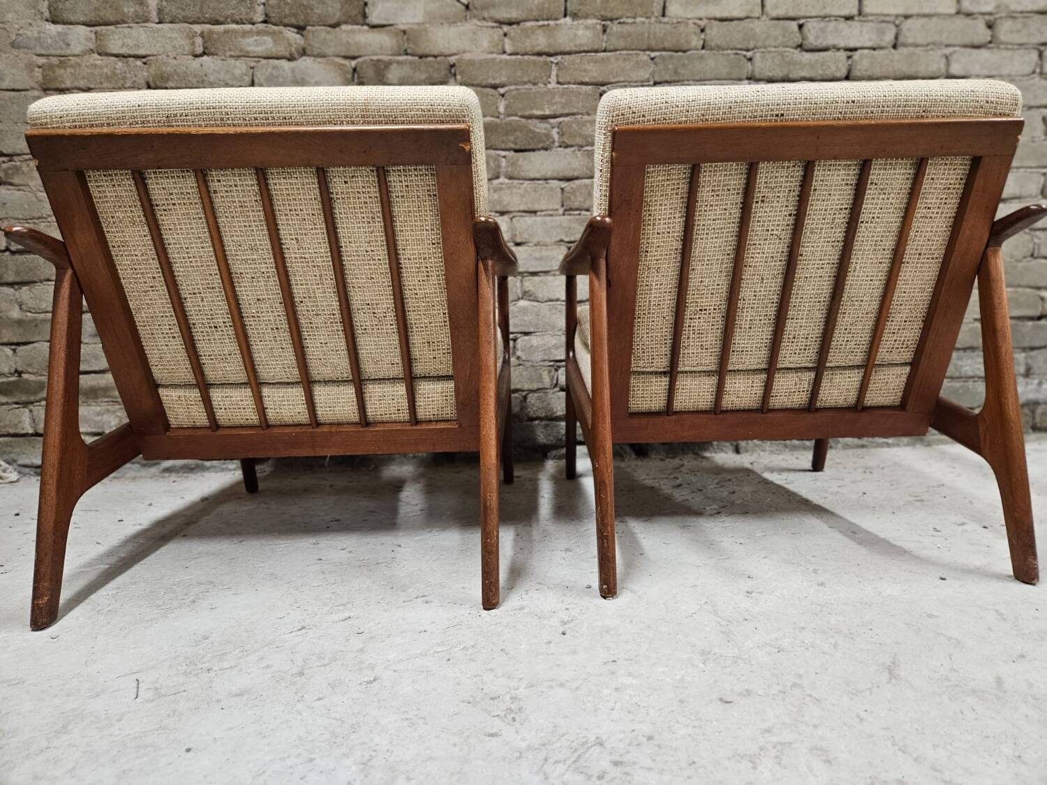 Pair of Scandinavian Danish teak armchairs 1960