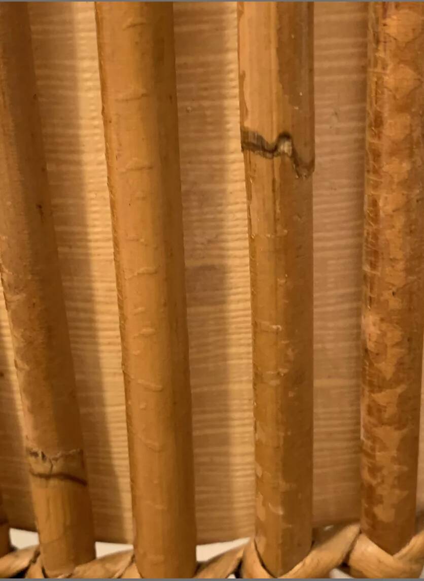 1950s tripod rattan lamp H47