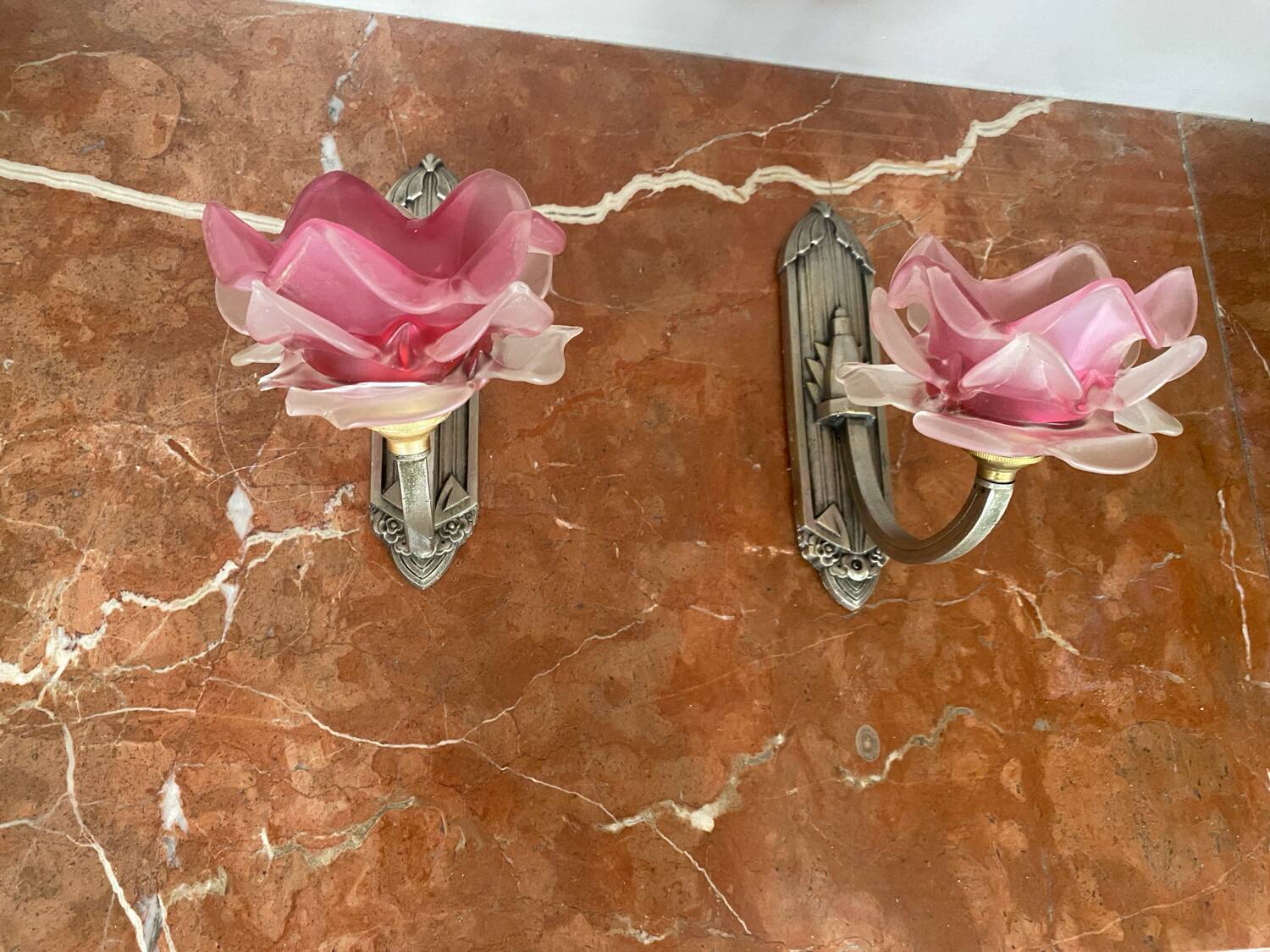 Pair of Art Deco wall lights