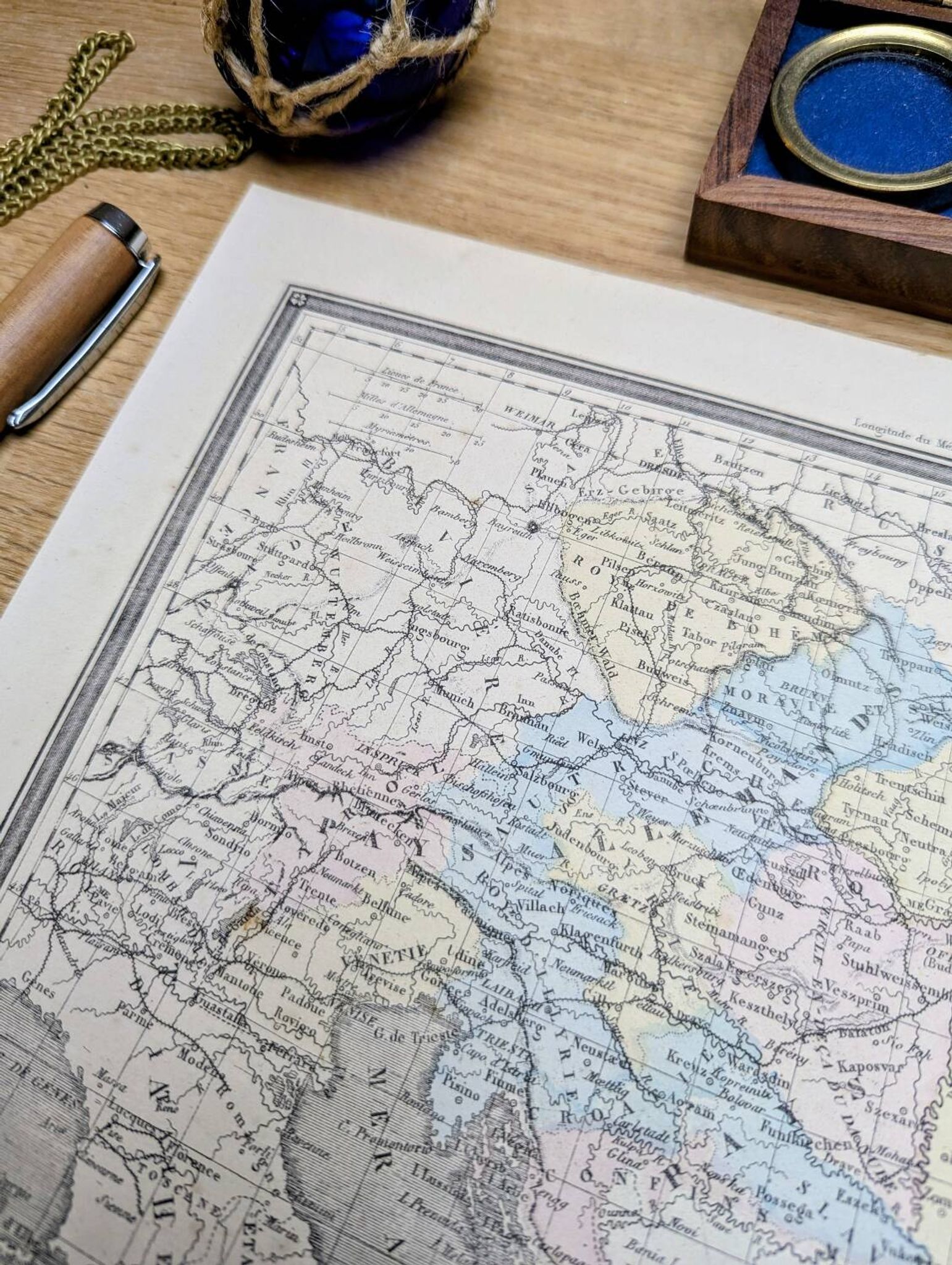 L'Autriche, carte ancienne, imprimée en 1852.