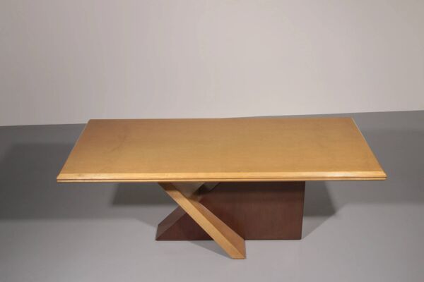Table à manger en bois Saporiti italienne 1960