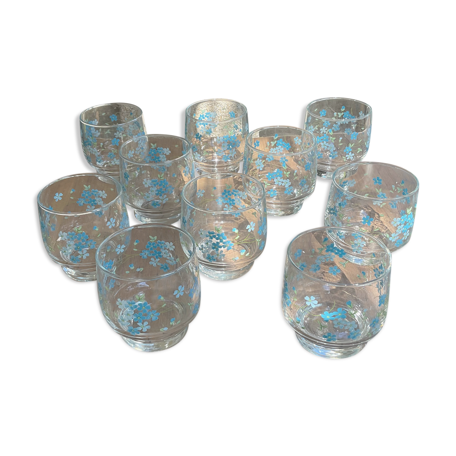 10 vintage glasses model forget-me-not