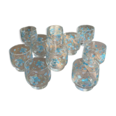 Set de 10 verres vintage modèle myosotis