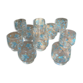10 vintage glasses model forget-me-not
