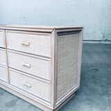 Washed Rattan Chest of Drawers, 1980s