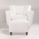 2 sets of Italian armchair with pouf in white fabric, Italy, 1940s