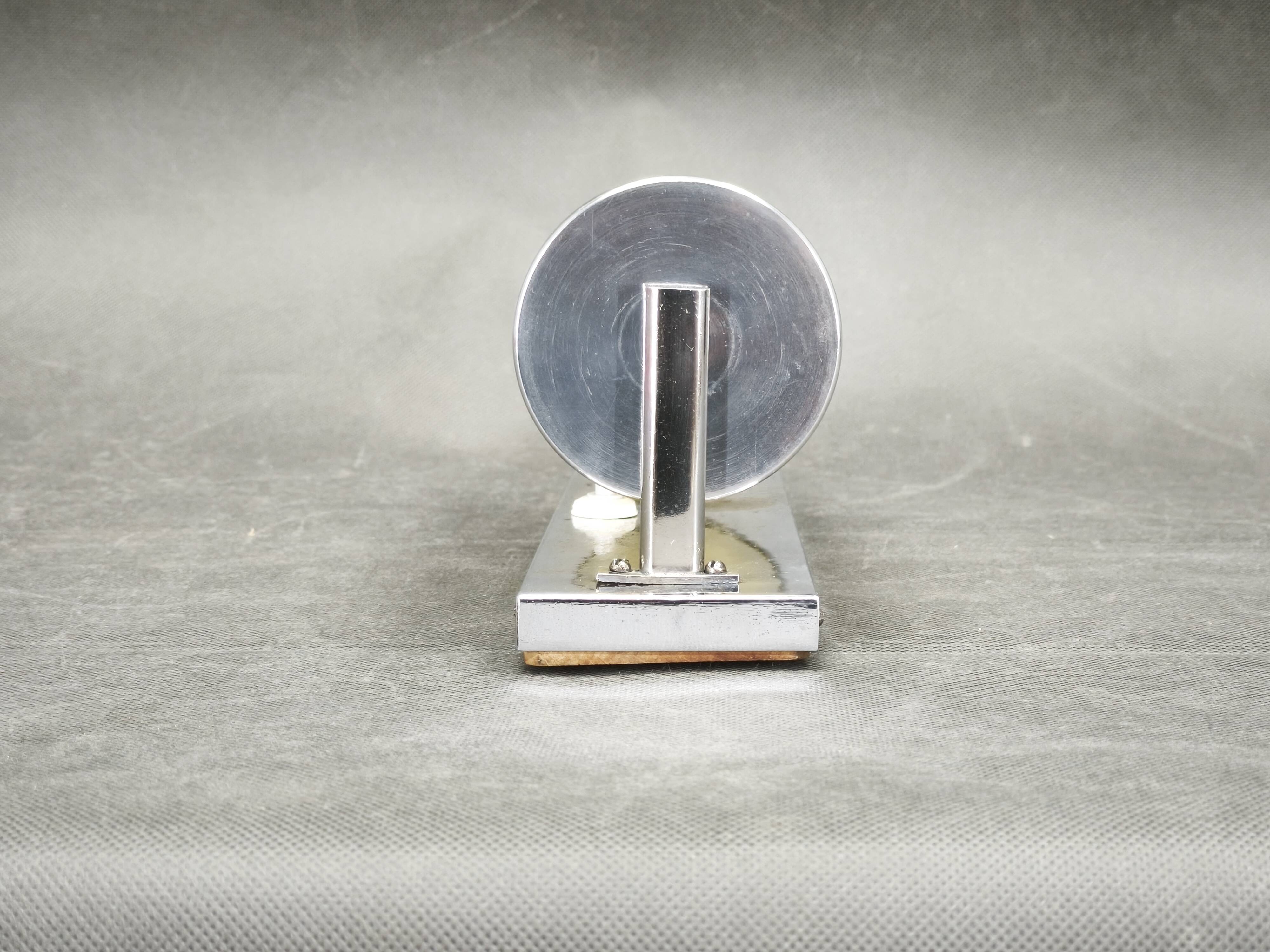 1930s Bauhaus Chrome Wall Light with Cream Opaline Glass, Czechoslovakia