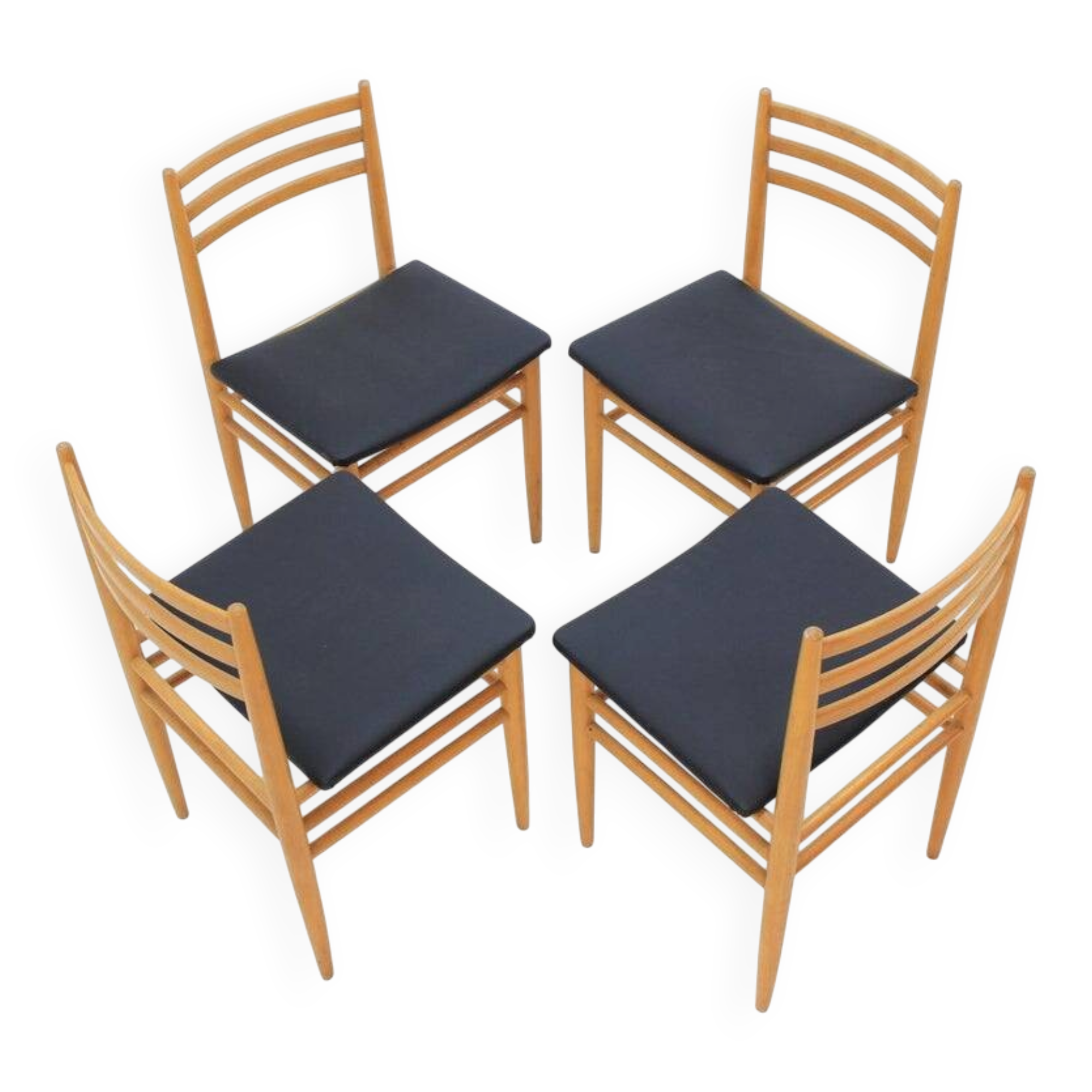 Set of Four Midcentury Dining Chairs, Scandinavian Design, 1970s