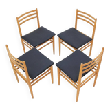 Set of Four Midcentury Dining Chairs, Scandinavian Design, 1970s