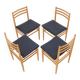 Ensemble de quatre chaises de salle à manger des années 1970, design scandinave.