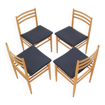 Set of Four Midcentury Dining Chairs, Scandinavian Design, 1970s