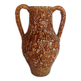 Vase amphore vintage en céramique "Fat Lava" - Émaux miel - Années 60