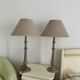 Two magnificent wooden bedside lamps