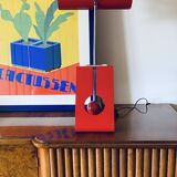 Mauro Martini, red 'Picchio' woodpecker table lamp, F.lli Martini Italy 1970s
