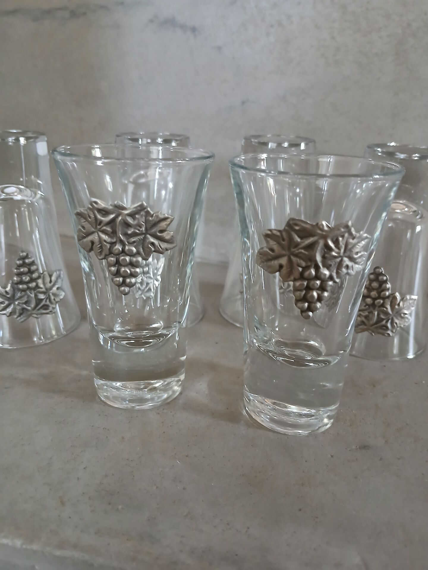 6 small antique liqueur glasses