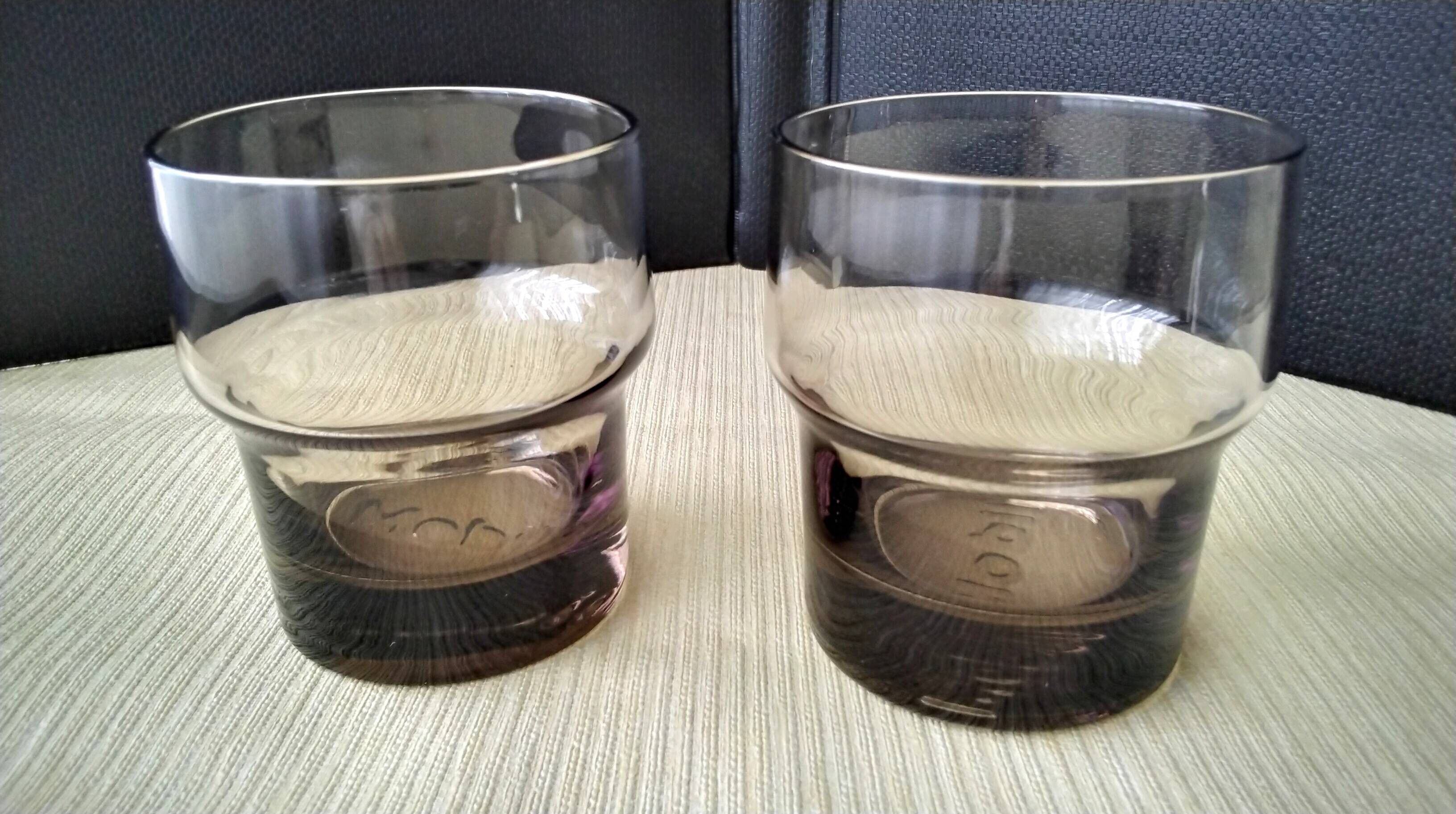 Pair of smoke-coloured glasses Mobil 1970s