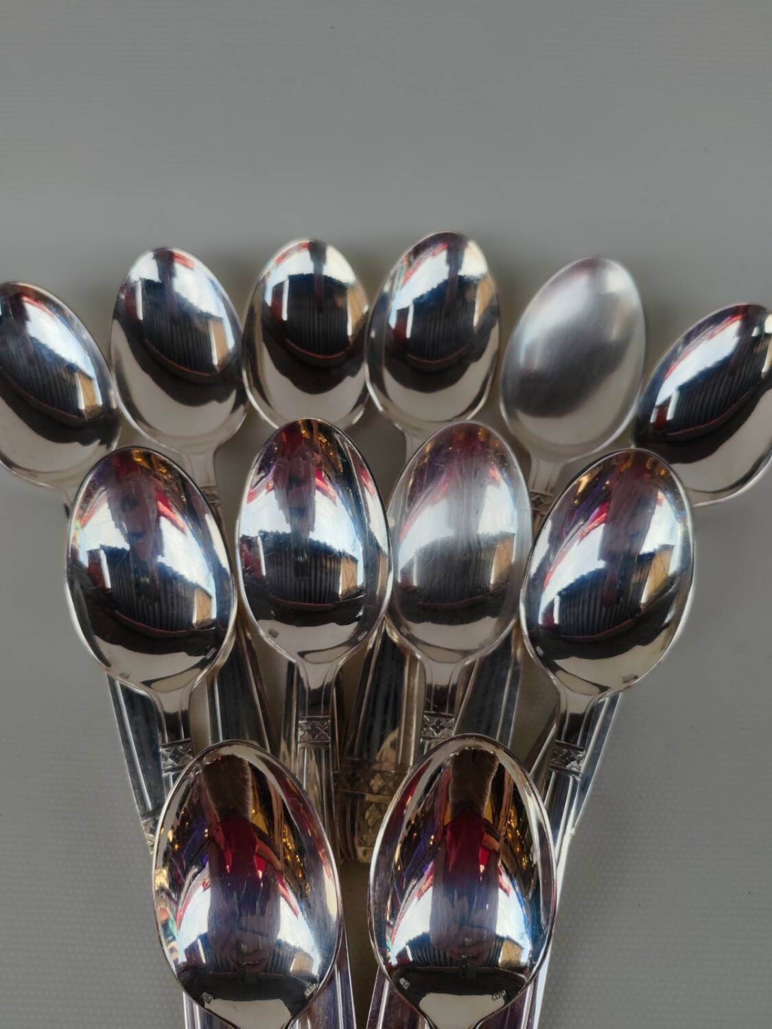 12 silver-plated soup spoons, Monaco Grand Prix model.