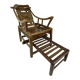 Antique chinese handcrafted bamboo lounge chair, 1900
